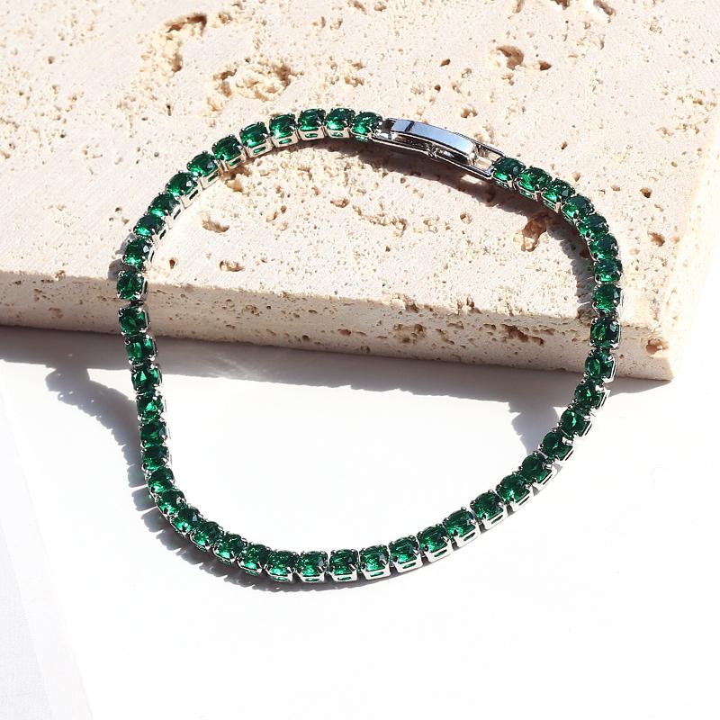 Colorful Crystal Tennis Bracelet for Women Waterproof Multicolor 3MM CZ Wedding Birthstone Hand Chain Jewelry