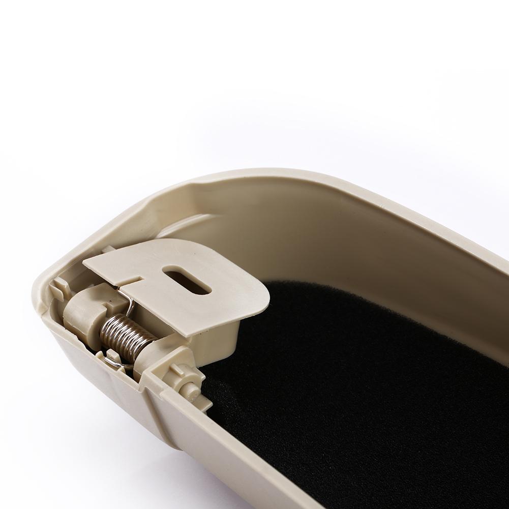 Portable Beige Car Auto Interior Sunglasses Storage Case Holder Stand Box