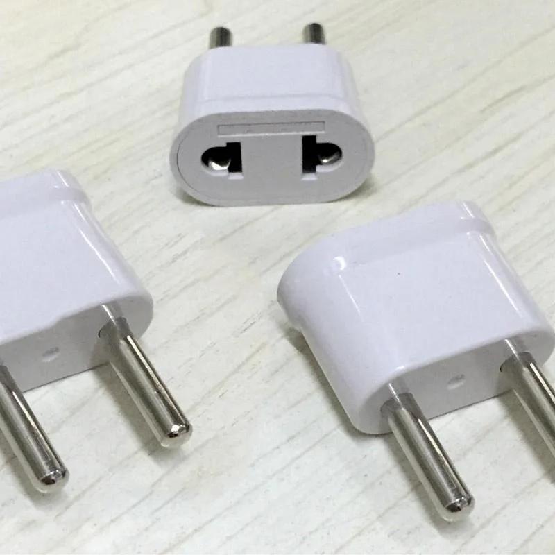 2X White Travel Charger Wall AC Power Plug Adapter Converter US USA to EU Europe