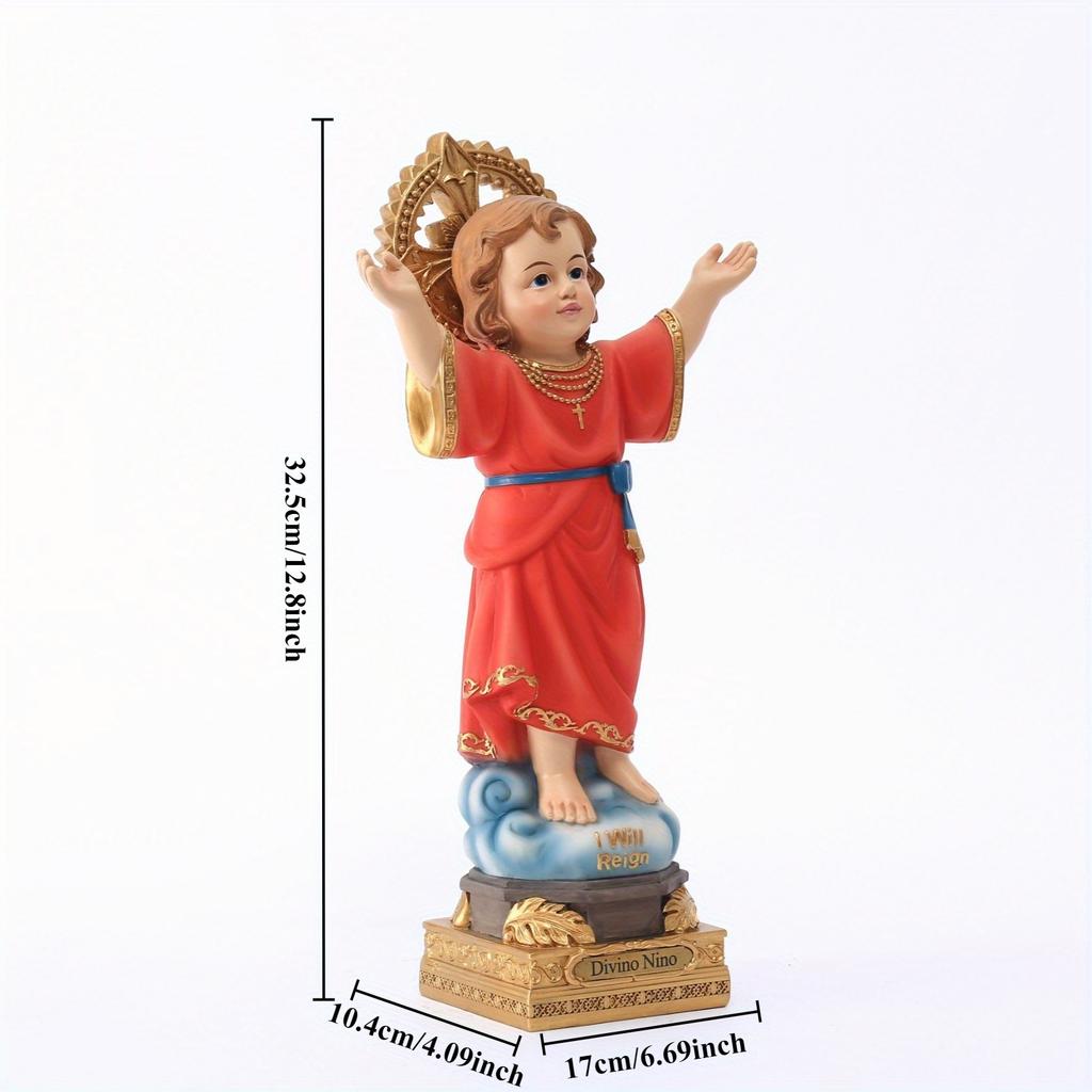 1 Stück 32,5 cm Statue Harz Divino Nino Jesus Statue Religiöse Dekoration 8' Hoch Harz Göttliches Kind Baby Jesus Figur Skulptur