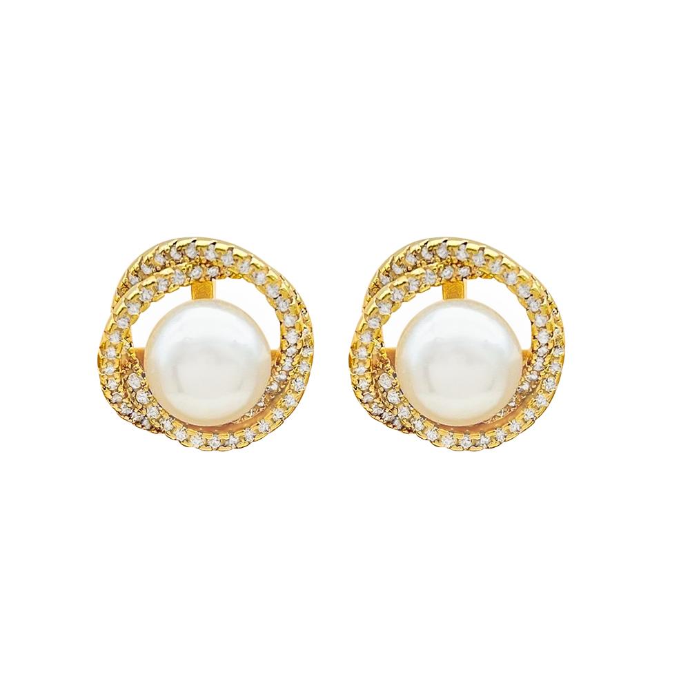 Brincos de Pérola com Diamante Mais Vendidos Brincos de Zircônia de Alta Qualidade Brincos da Moda para Menina