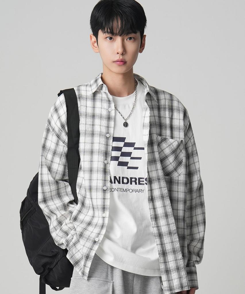 AVANDRESS Smith Overfit Check Shirt White