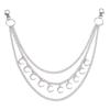 Trendy Cool Double-Layer Metal Waist Chain with Moon Pendant for Jeans - Hip Hop Street Style for Men & Women