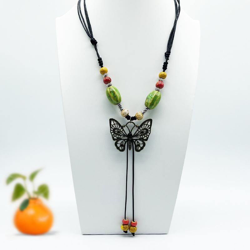 Accessories, Jewelry, Woven Beaded Sweater Chain, Ceramic Necklace, Female Niche Feeling Does Not Fade