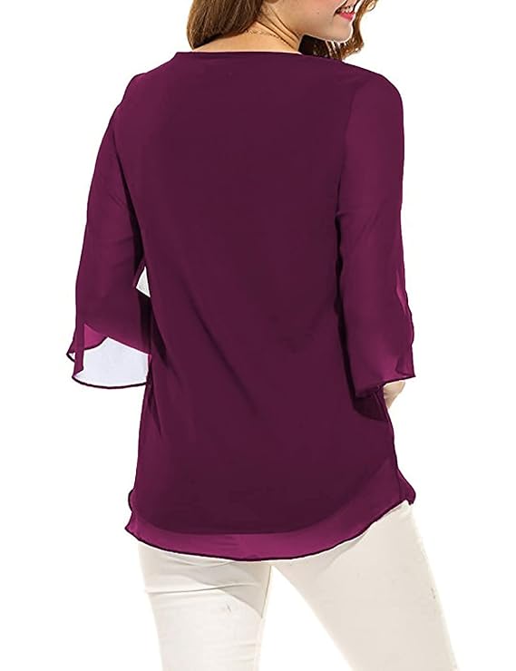 Women's and Girls Georgette Top Wine