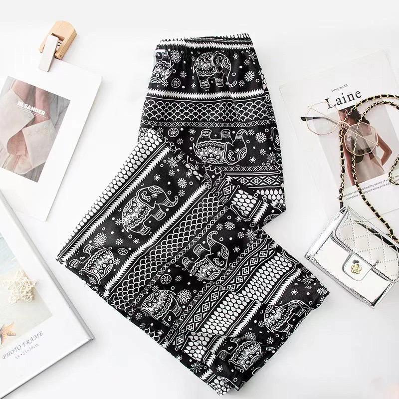 Elefantenhose Lässig Verstellbar Elastischer Hoher Bund Kordelzug Damen Herren Unisex Print Thailand Streetwear Strand Böhmisch Retro Vintage Boho