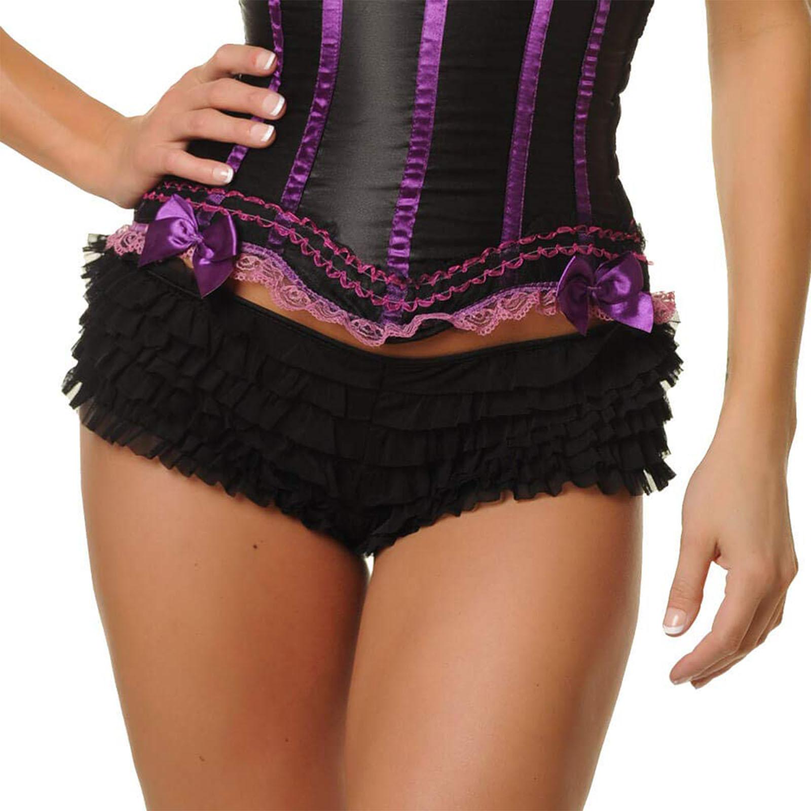 

Женские шорты для мальчиков, однотонные дышащие оборки, нижнее белье, эластичные трусы-боксеры с бантом для женщин M чёрный