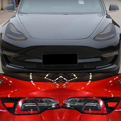 For Model 3 Y 2017-2023 TPU Blackened Headlight Taillight Foglight Protective Film Modification Black Color Changing Films