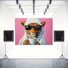 2D Leopard with Sunglasses & Coffee Backdrop for Bedroom Decor and Girly Party