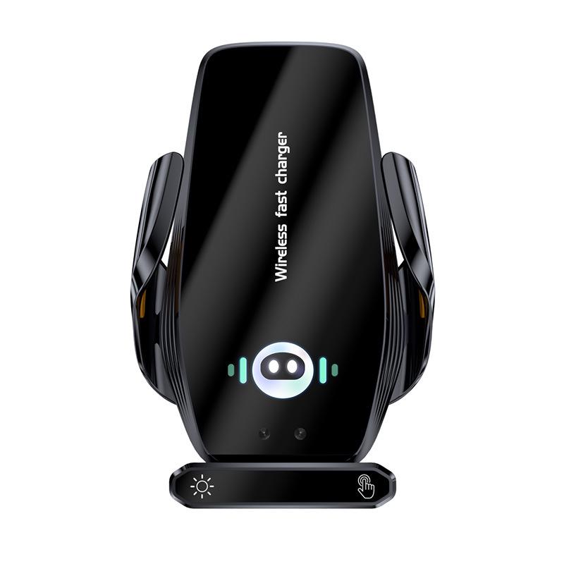 Wireless Anti-shake Car Phone Holder with Electric Clamping LOGO + J-shaped Clip