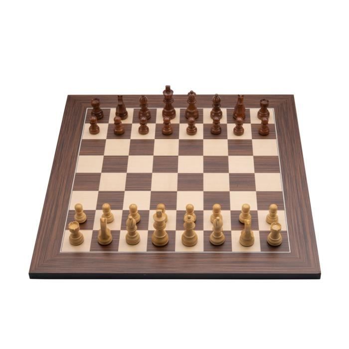 Jeu d'échecs - ENGELHART - Échiquier Marqueté - 50 cm x 50 cm - Pièces en Buis - Coffret en Bois