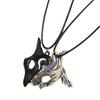2Pcs Alloy Pendant Puzzle Necklace with Black Strap for Creative Couple Lover Chains Girl Jewelry Accessories