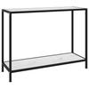 Console Table White 100x35x75 Cm Tempered Glass