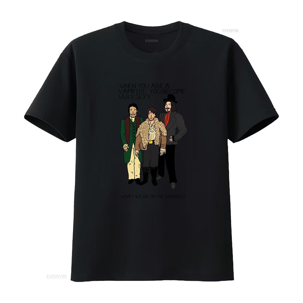 Camiseta Lo Que Hacemos En Las Sombras Regalo Para Fans Moda Unisex Vintage Top Gráfico Versátil Para Uso Diario Suave