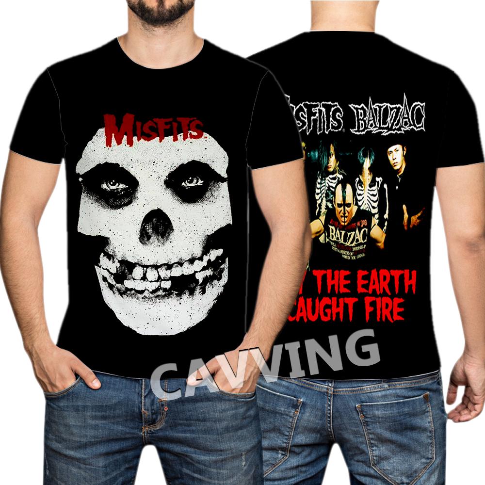 T-shirt Rock Band Misfits Estivi Stampa 3D Streetwear Uomo Donna Moda Maglietta a Maniche Corte T-shirt Top Abbigliamento Uomo