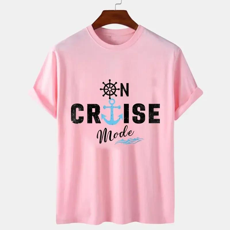 Men's T-shirt Top On Cruise Mode Print Short Sleeve Streetwear Men Tshirt Casual Tops Summer Vacation Clothing Male Tshirt Tees