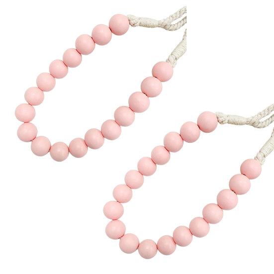 2Pcs Wood Bead Curtain Tiebacks, Curtain Holdbacks for Thin or Thick Window Draperies, Boho Farmhouse Curtain Tiebacks, Curtain Tie Backs for Home