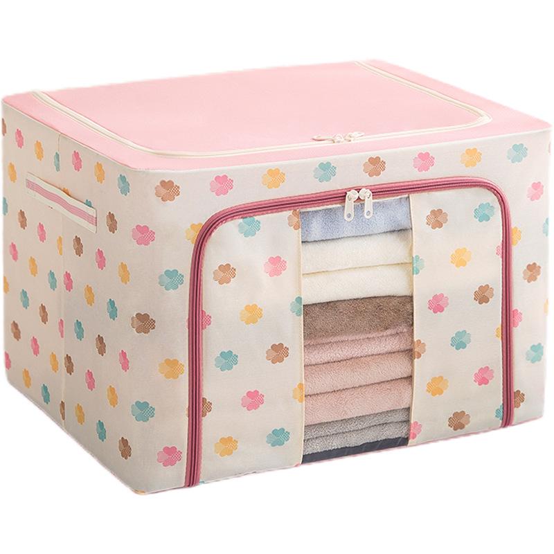 International Oxford Cloth Foldable Storage Box with Steel Frame - Ideal for Wardrobe, Toy Organizer, or Clothes Storage.