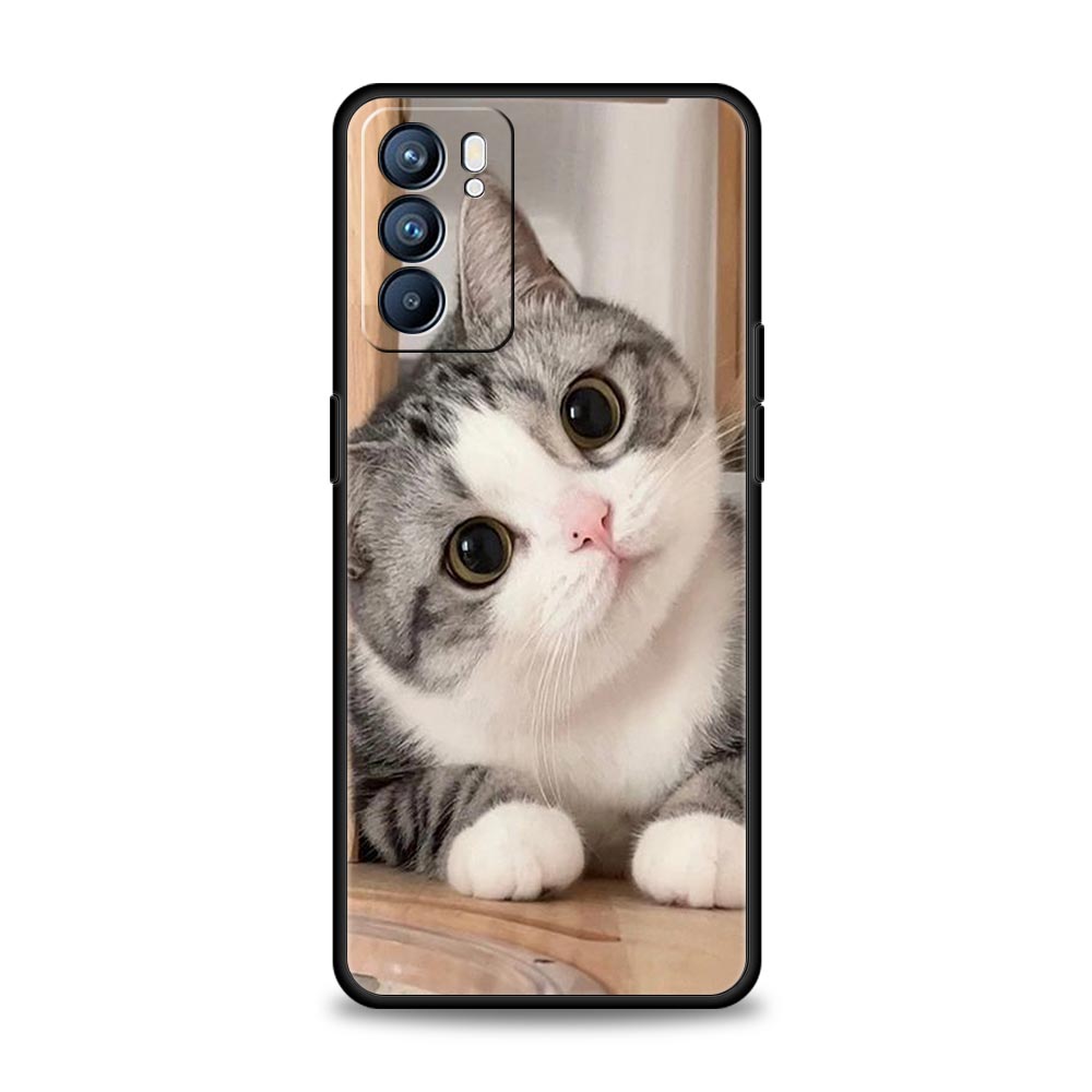 Phone Case For Oppo Reno13 Reno12 Reno11 F Reno10 Pro A54 A53 A95 A76 A74 A57 A98 A80 A79 5G A78 4G Cover Kawaii Love Cat