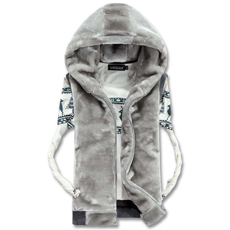 Herren Plüsch Kunstpelz Nerz Samt Kapuzen Umhang Jacke für Herbst & Winter