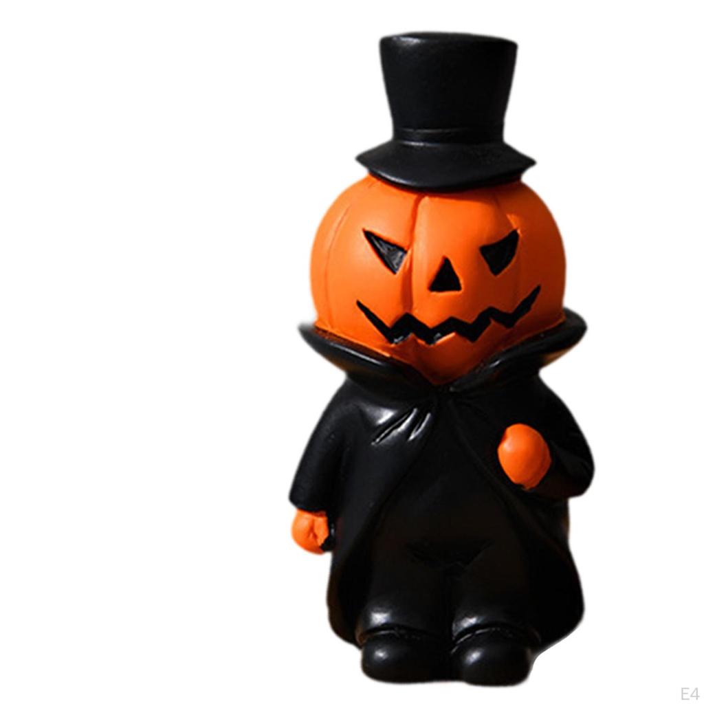 Halloween Miniature Pumpkin Figurine Small Resin Ornamnet for Desk Fireplace