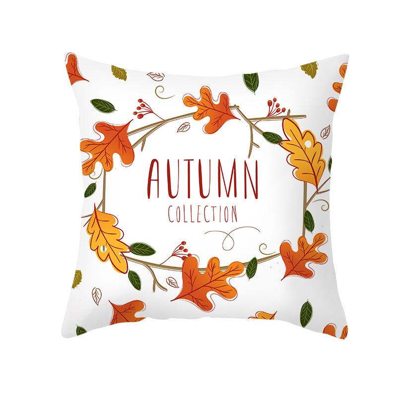 Yellow Thanksgiving Pillow Home Cartoon Animal Sofa Cushion Cover Peach Skin Office Cushion Cover
