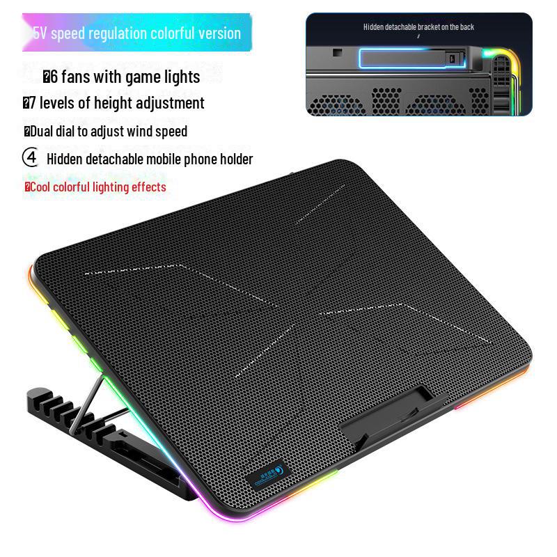 Ultra-Thin Six-Fan Laptop Cooling Pad for Gaming