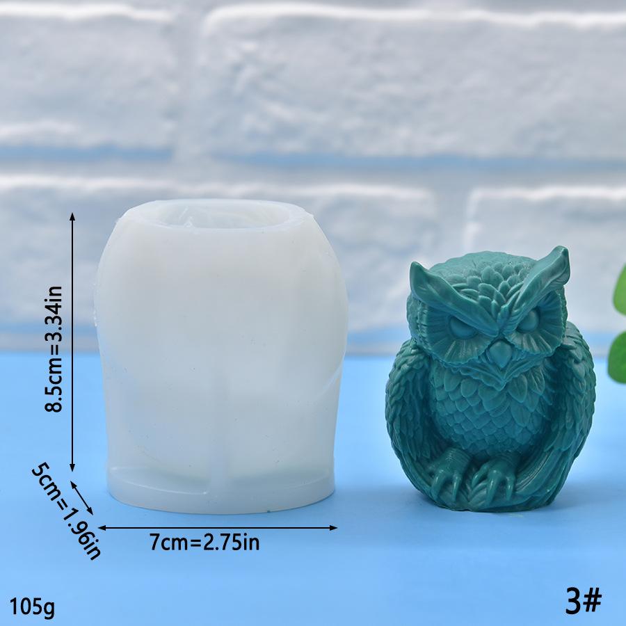 Neue Eulen-Kerzen-Silikonform 3D-Tier-Eule Seife Handwerk Harz Gips Zement Form DIY Handgemacht Eiswürfel Schokoladenherstellung Werkzeug