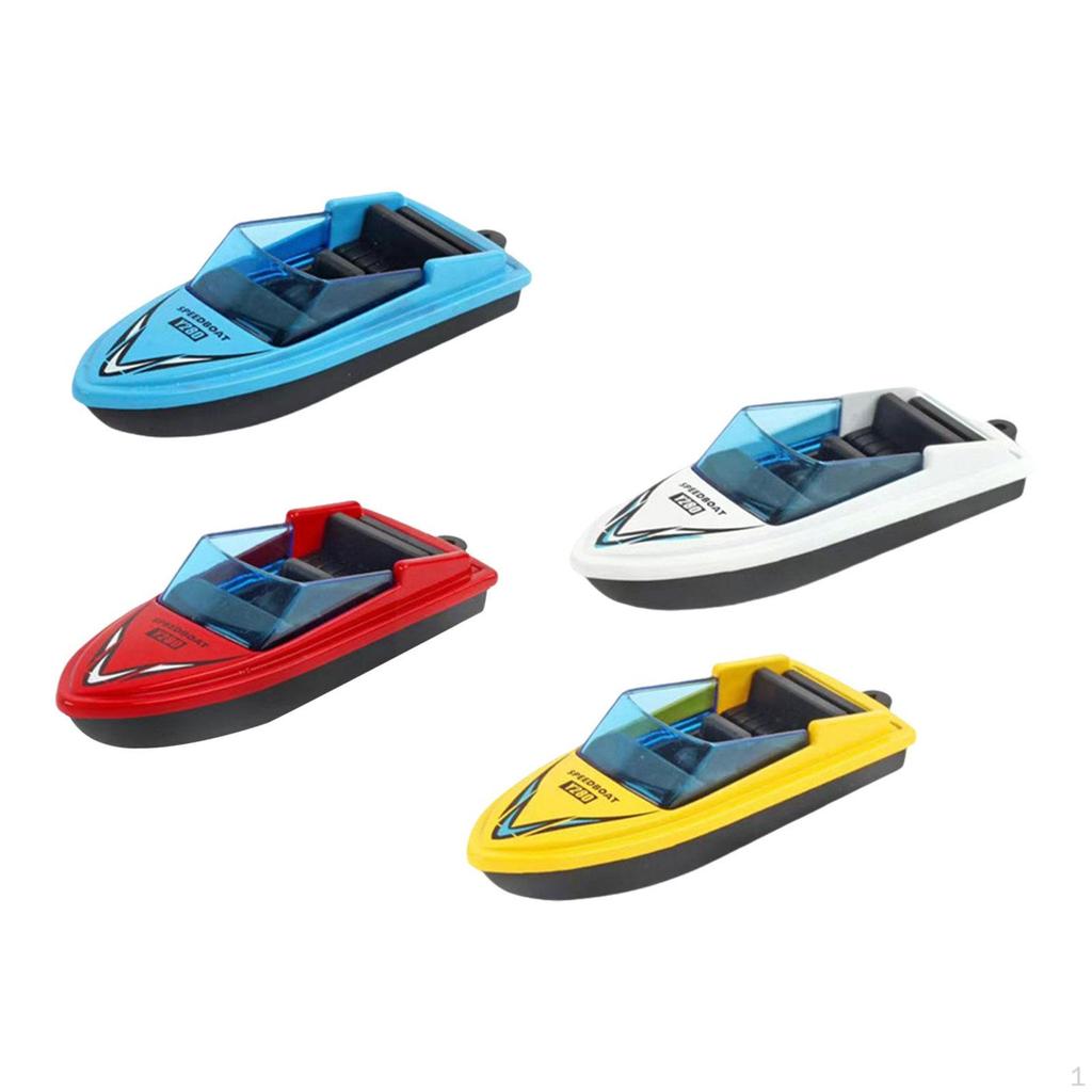 4 Stück Mini Motorboot Modell Legierung Simulations Schnellboot Desktop Bootsornament für Kinder