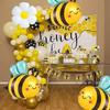 Large Bee White daisy flower foil balloon for children's birthday graduation Mother's Day party decoration Plumeria Helium Ball