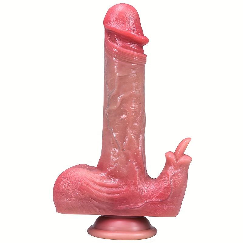 8.4" Heating Thrusting Vibrating Dildo, Tongue Licking Silicone Stimulator with Suction Cup, USB Rechargeable Remote Toy