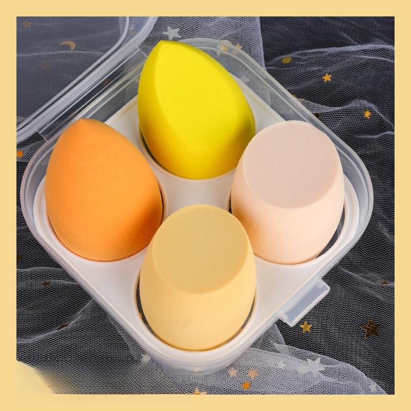 4PCS Ombre Makeup Sponge Set - Vegan Dual Use for Liquid/Powder | Latex-Free Travel Essentials All Skin Types