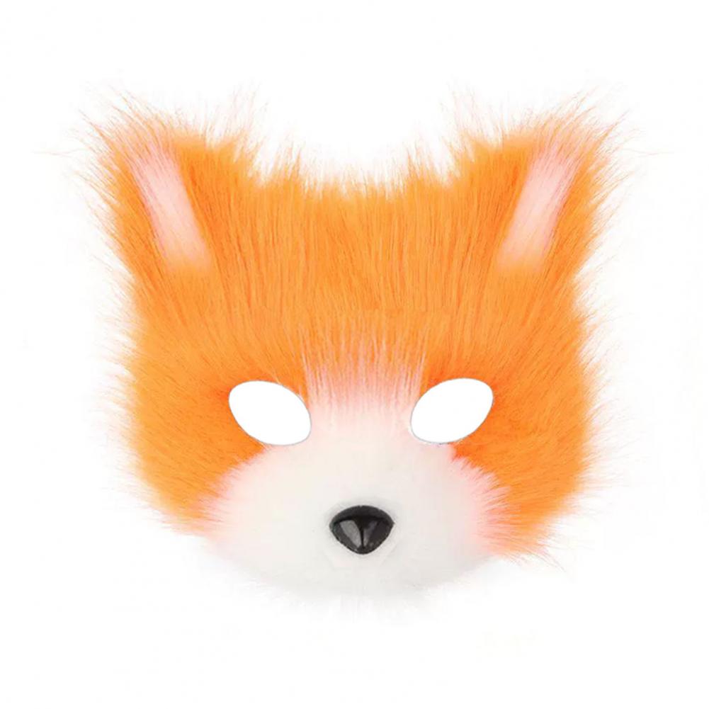 Plush Fox Cosplay Mask, Fluffy Fox Tail, Cosplay Costumes Props, Fuzzy Fox Mask for Costume Party Anime Convention