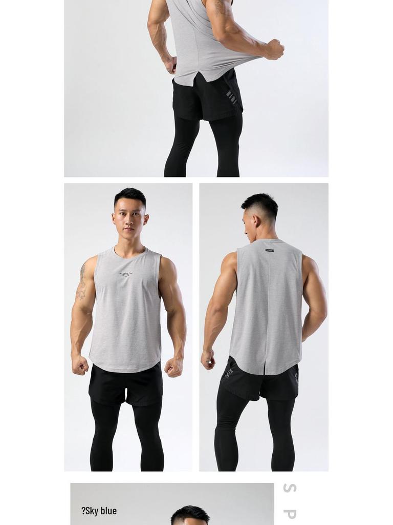 Herr Snabbtorkande Lös Passform Plus Size Sommar Basketlinne