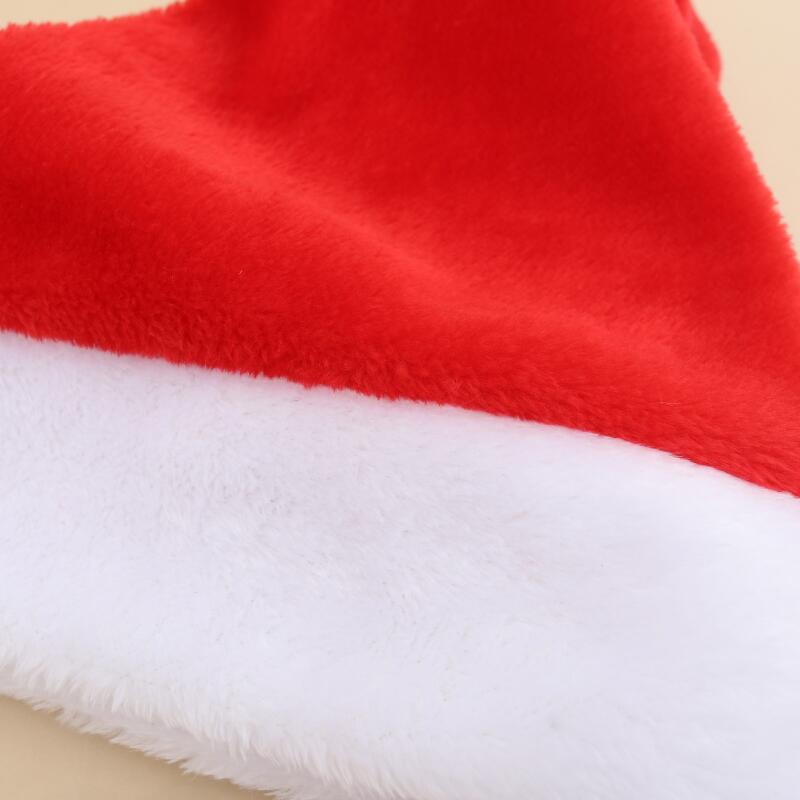 1 PC Warm Fleece Christmas Hat Unisex Classic Red White Knit Beanie For Winter Festive Wear