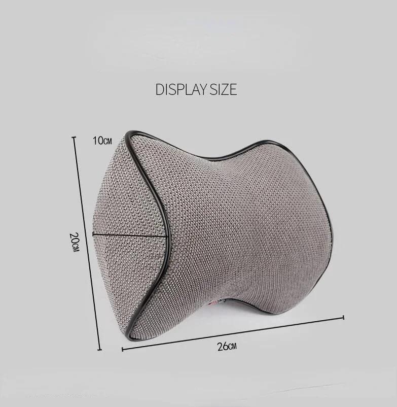 Cotton and Linen Car Neck Pillow Memory Foam Headrest Pillow Adjustable Car Neck Cushion Breathable Car Pillow Head Support