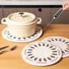 Handwoven Cotton Rope Placemat with Original Print Heat-Resistant Non-Slip Round Table Mat Decorative Kitchen Dining Accessory.
