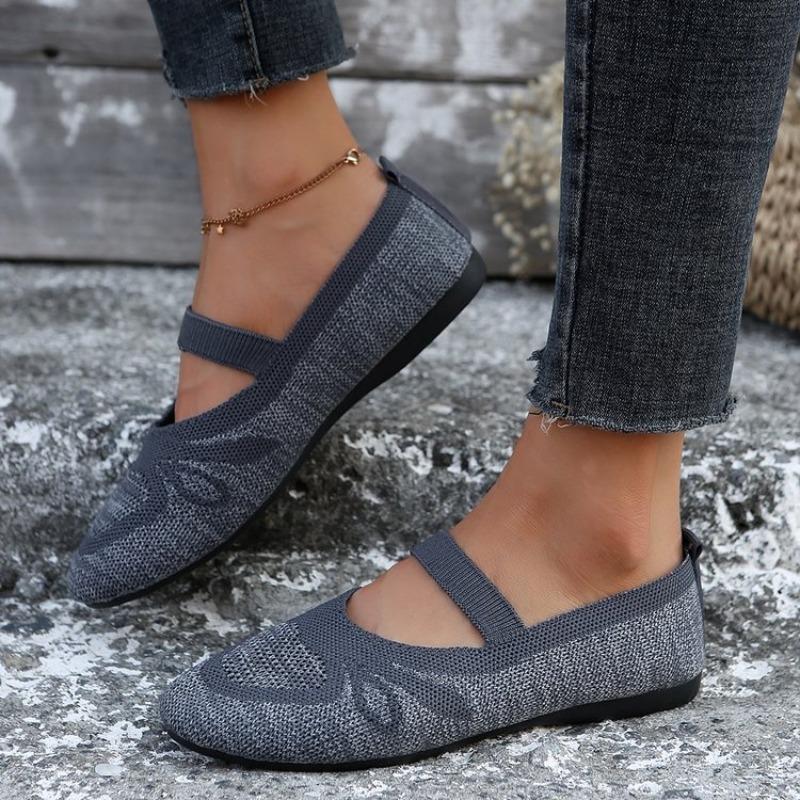 Large size new fly-woven mesh women's casual single shoes embroidered cloth shoes hollow breathable flat-soled women's shoes
