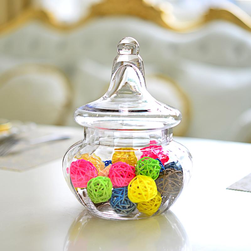 Transparent Glass Bottle Glass Candy Jar Display Decorative Jars Storage Tank Decor Accessories Storage Bottle Food Container