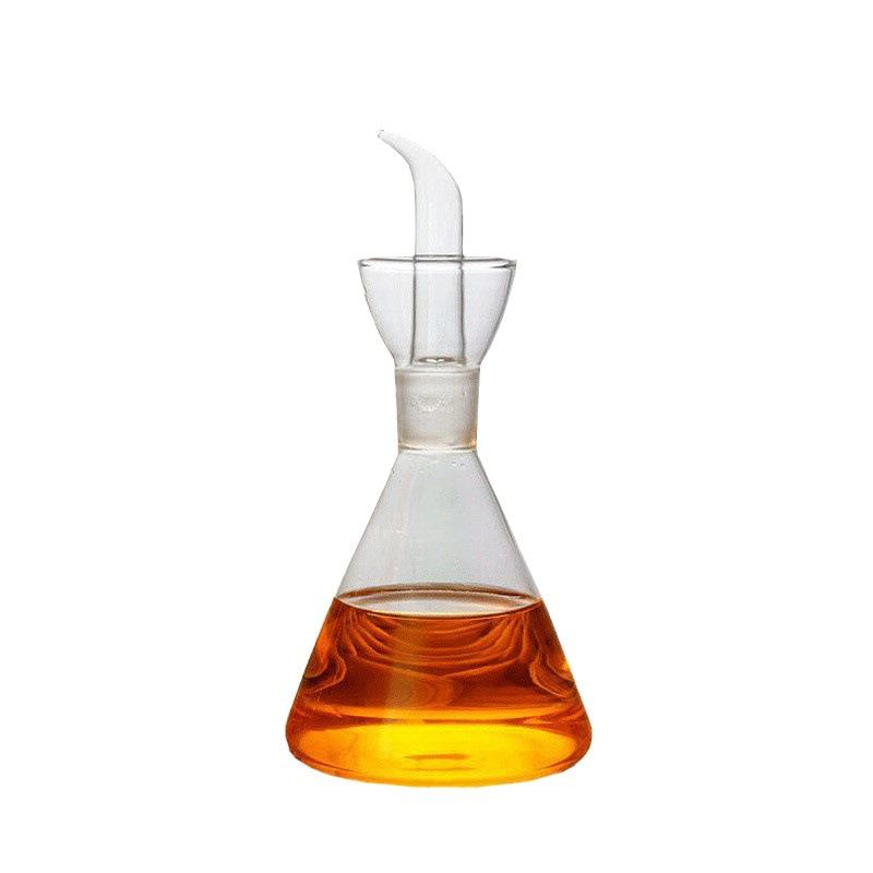 Kitchen Glass Oil Pot Triangle Chili Vinegar Bottle Sesame Cooking Wine Seasoning Bottle Home Anti-side Leakage Soy Sauce Pot