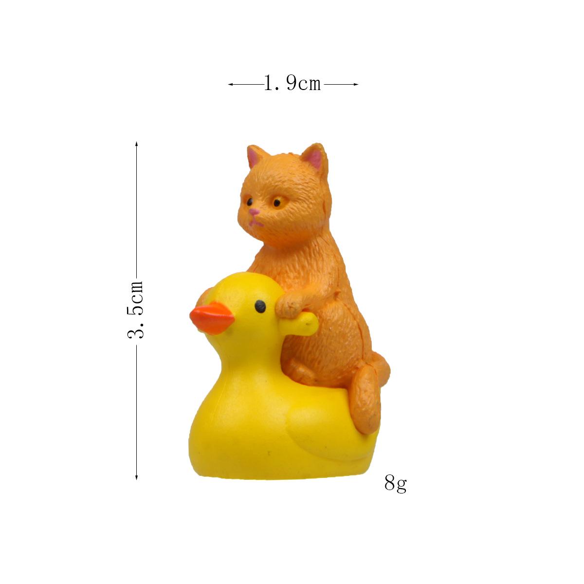 

Playful Cats on Yellow Ducks: Hand-Painted Micro Landscaping Figurines - Water Series Single Piece Price