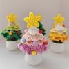 Handmade Crocheted Christmas Tree Wool Pot Shopping Mall Night Market Desktop Decoration