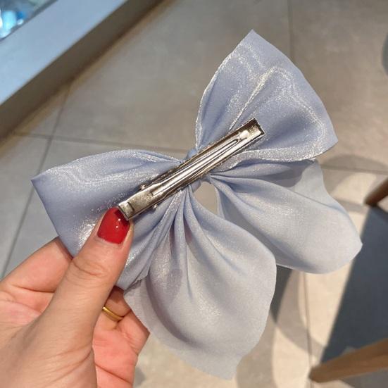 Hairpin Elegant Satin Hair Bow Clips Elastic Sturdy Fixing Women Stylish Gentle Hair Accessory for Delicate Hairstyles