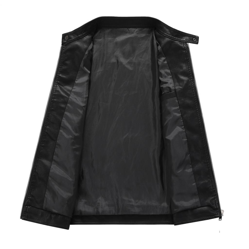 Męska skórzana kurtka motocyklowa jesienno-zimowa nowy styl casualowa i wszechstronna dopasowana plus aksamit pogrubiona duży rozmiar kurtka skórzana