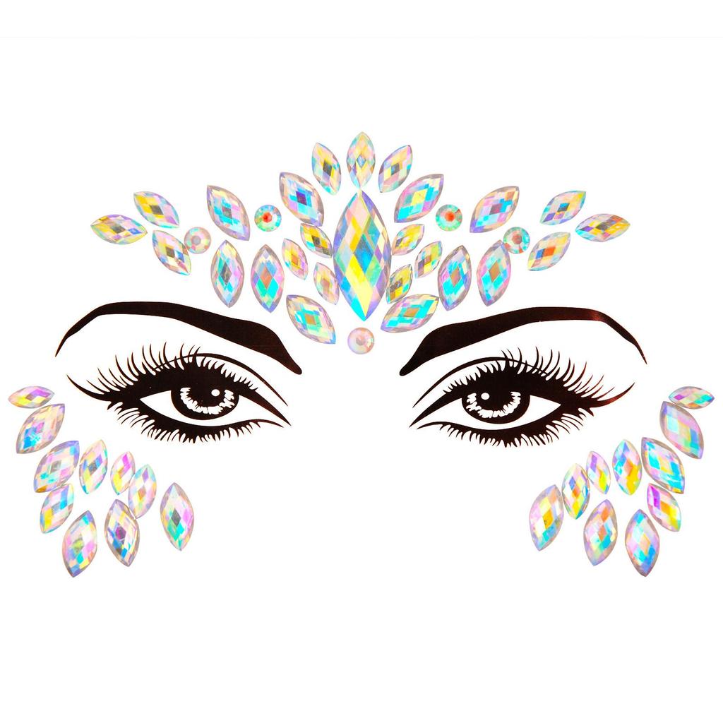 Crystal Tattoo Sticker Glitter Eyeliner Eyebrow Makeup Face Eyes Diamond Temporary Tattoo Rock Rhinestone 3D Eyeliner Stickers