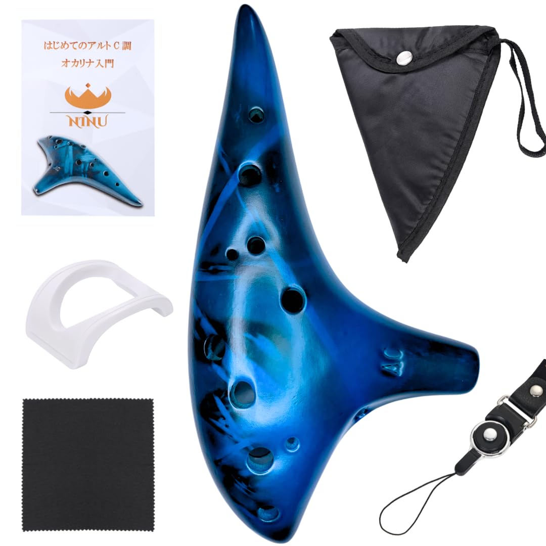 

NINU Ocarina Духовой инструмент окарина керамический альт C начальный вводный набор аппликатура японская инструкция в комплекте 12 отверстий