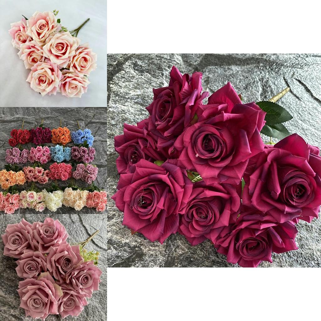 Artificial Bouquet Roses For Wedding Decor Photography Props And Home Styling