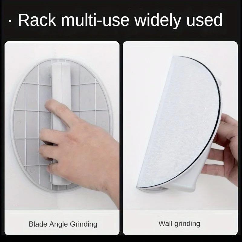 Self-Adhesive Half Circle Sanding Pad Holder - Durable Plastic Corner Sander with Ergonomic Grip for Drywall Woodworking