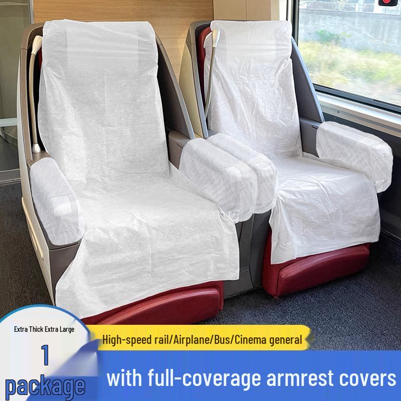 High-Speed Rail & Airplane Disposable Seat Cover - Non-Woven, Thickened, Dirt-Proof, Portable, Universal Fit