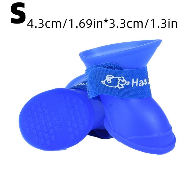 

Набор синих сапог для домашних животных, силиконовые противоскользящие и водонепроницаемые собачьи сапоги и чехлы для лап собак, подходящие для щенков S синий
